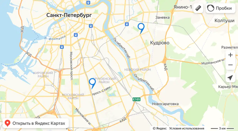 Карта Санкт-Петербурга