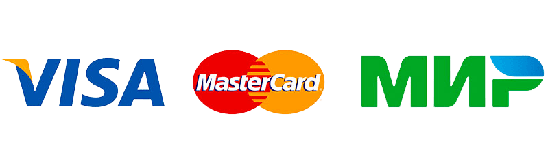 Принимаем к оплате Visa, MasterCard, Мир